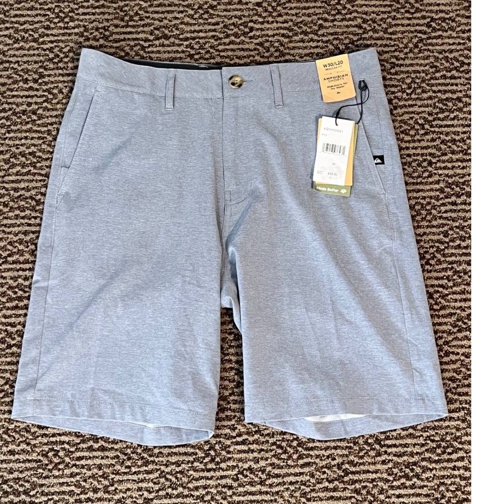 Quiksilver Union Amphibian Hybrid Shorts Grey Heather W30 AQYHY03241 New